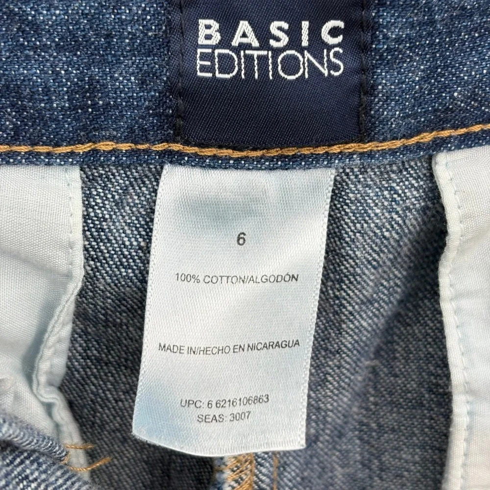 Basic Editions Womens High Rise Pleated Denim Shorts Blue Medium Wash Size 6 VTG